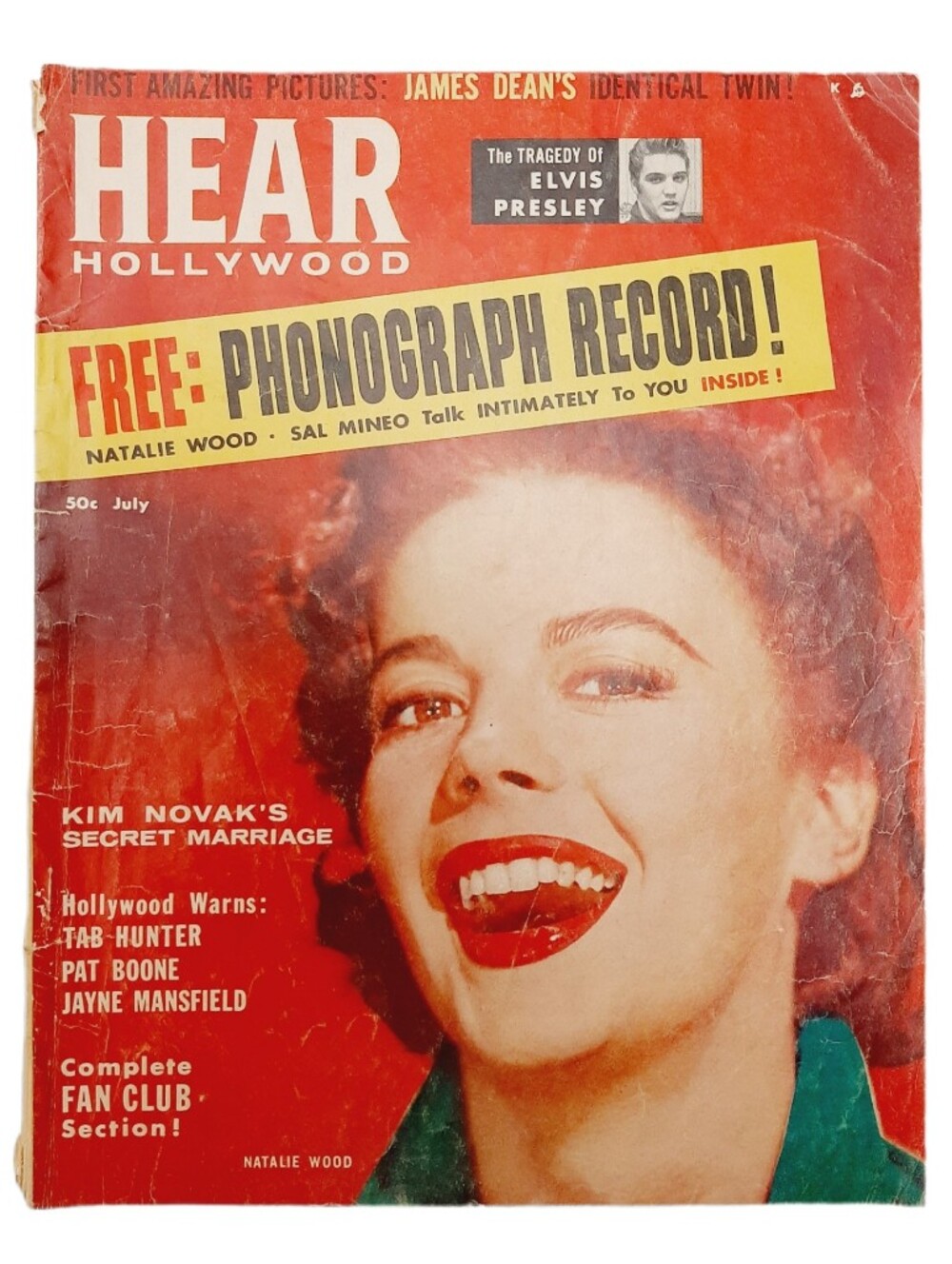 HEAR HOLLYWOOD Magazine 1957 July Vintage Natalie Wood Cover